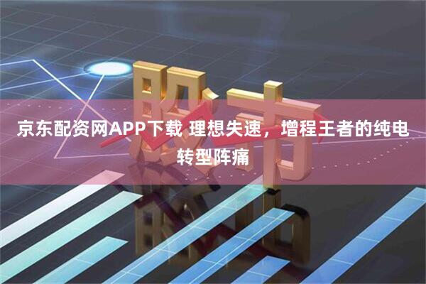 京东配资网APP下载 理想失速，增程王者的纯电转型阵痛