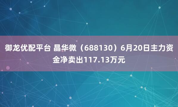 御龙优配平台 晶华微（688130）6月20日主力资金净卖出117.13万元